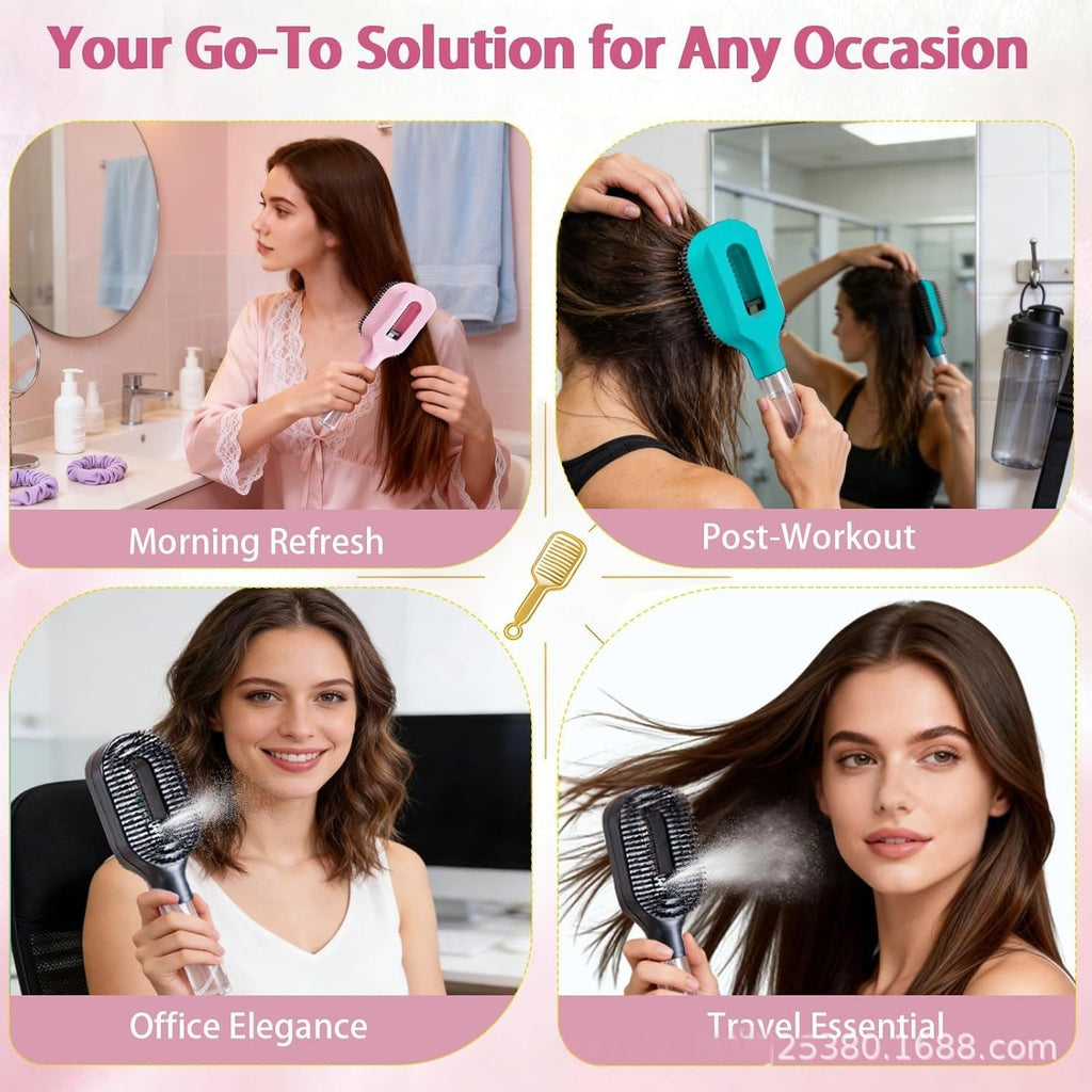 Clean Spray Comb – 2-in-1 Hair Brush with Built-in Water Sprayer